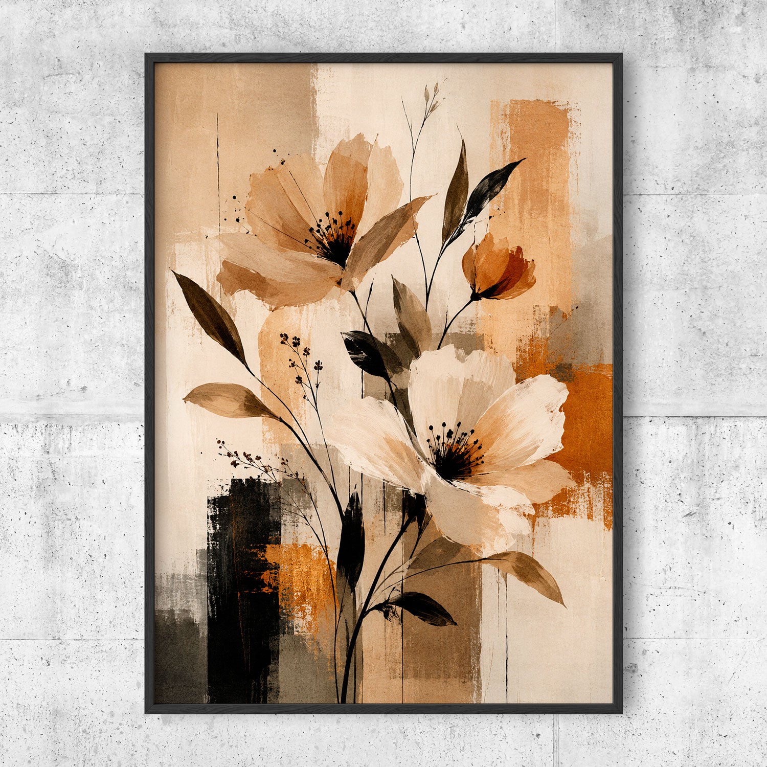Abstrakta Blommor – Jordnära Harmoni