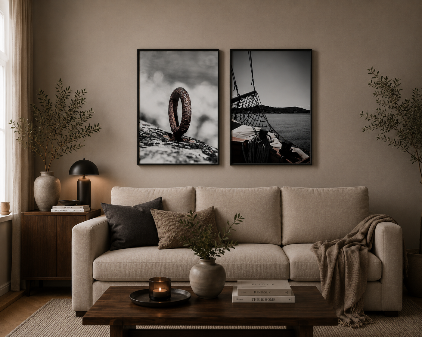 Iron mooring by the sea