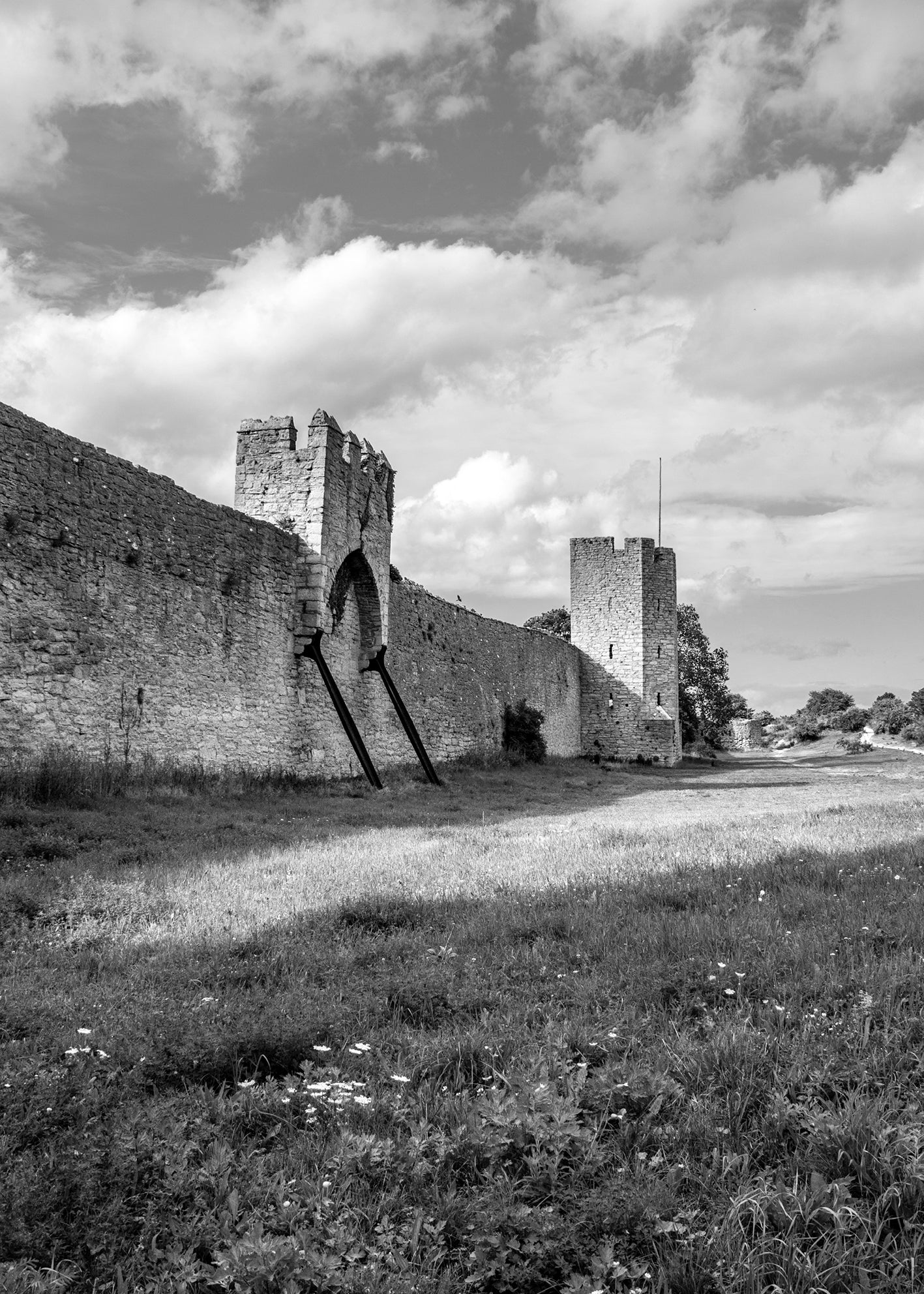 Visby city wall BW