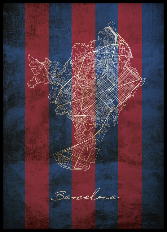 Barcelona map poster