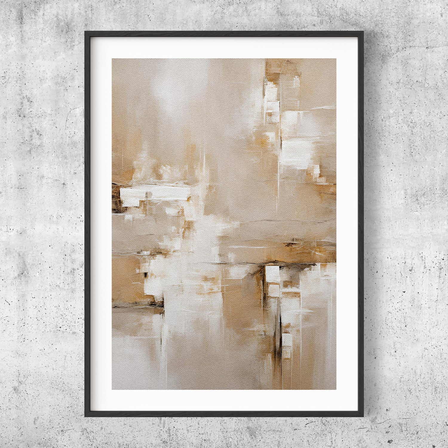 Beige abstract art poster No 1