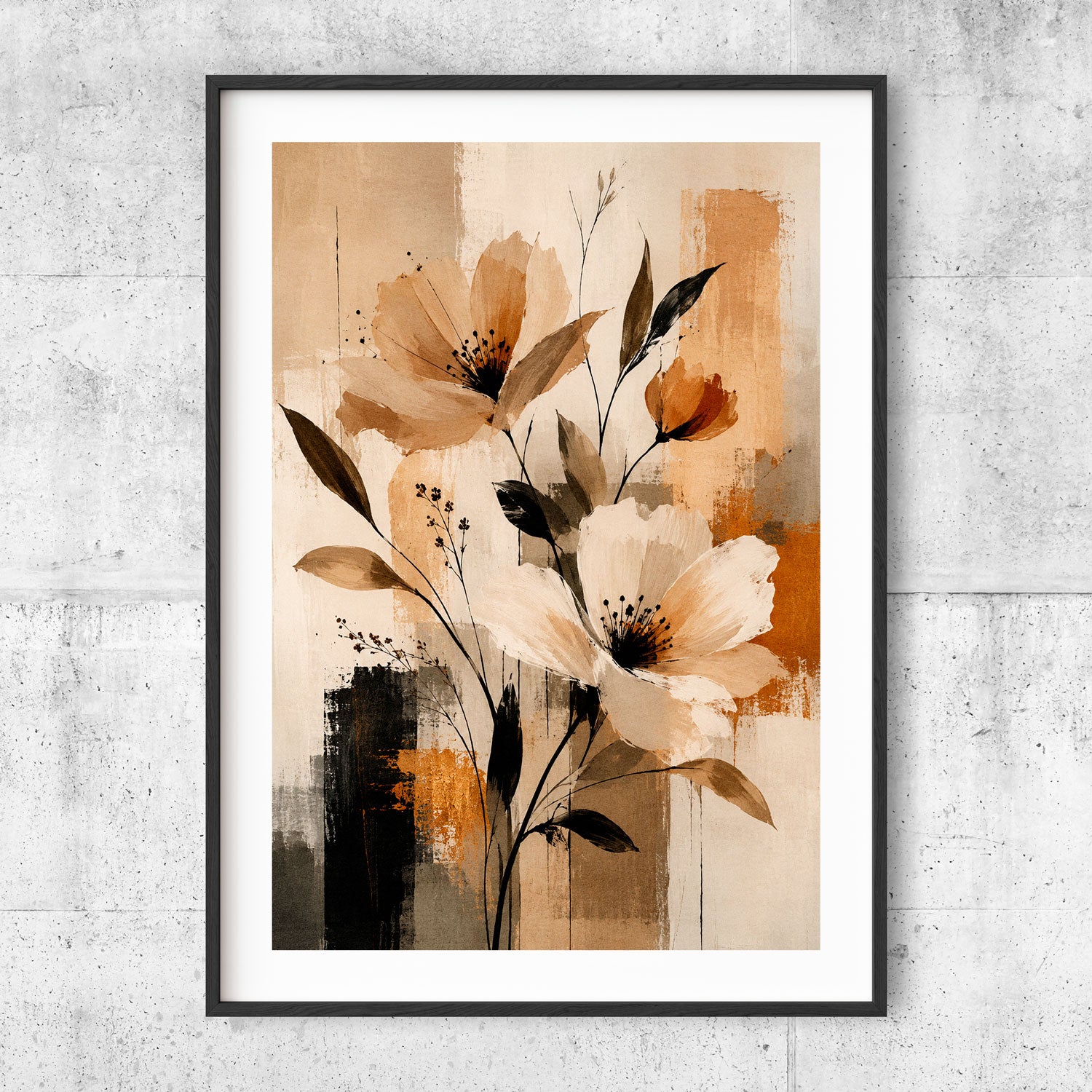 Abstrakta Blommor – Jordnära Harmoni
