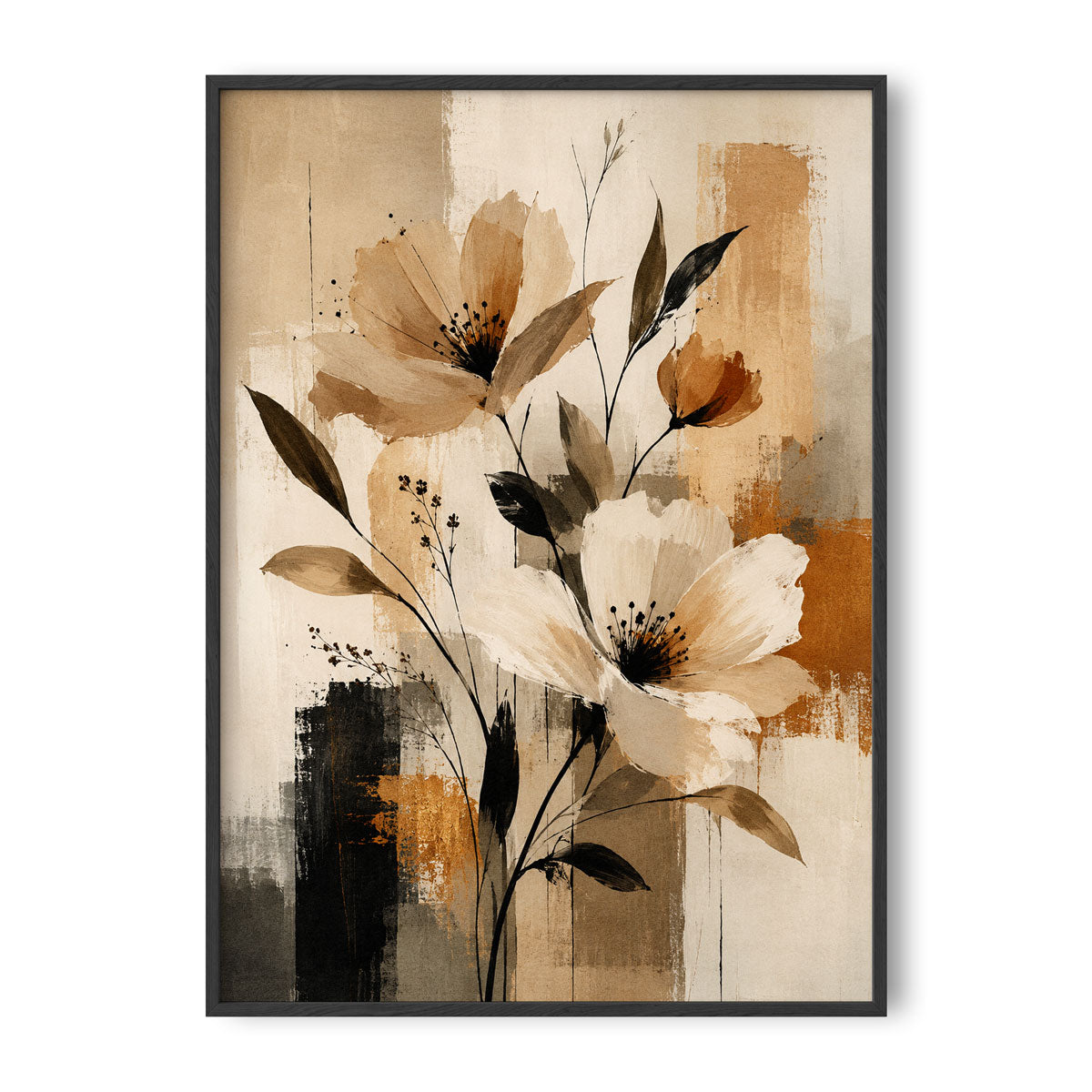 Abstrakta Blommor – Jordnära Harmoni
