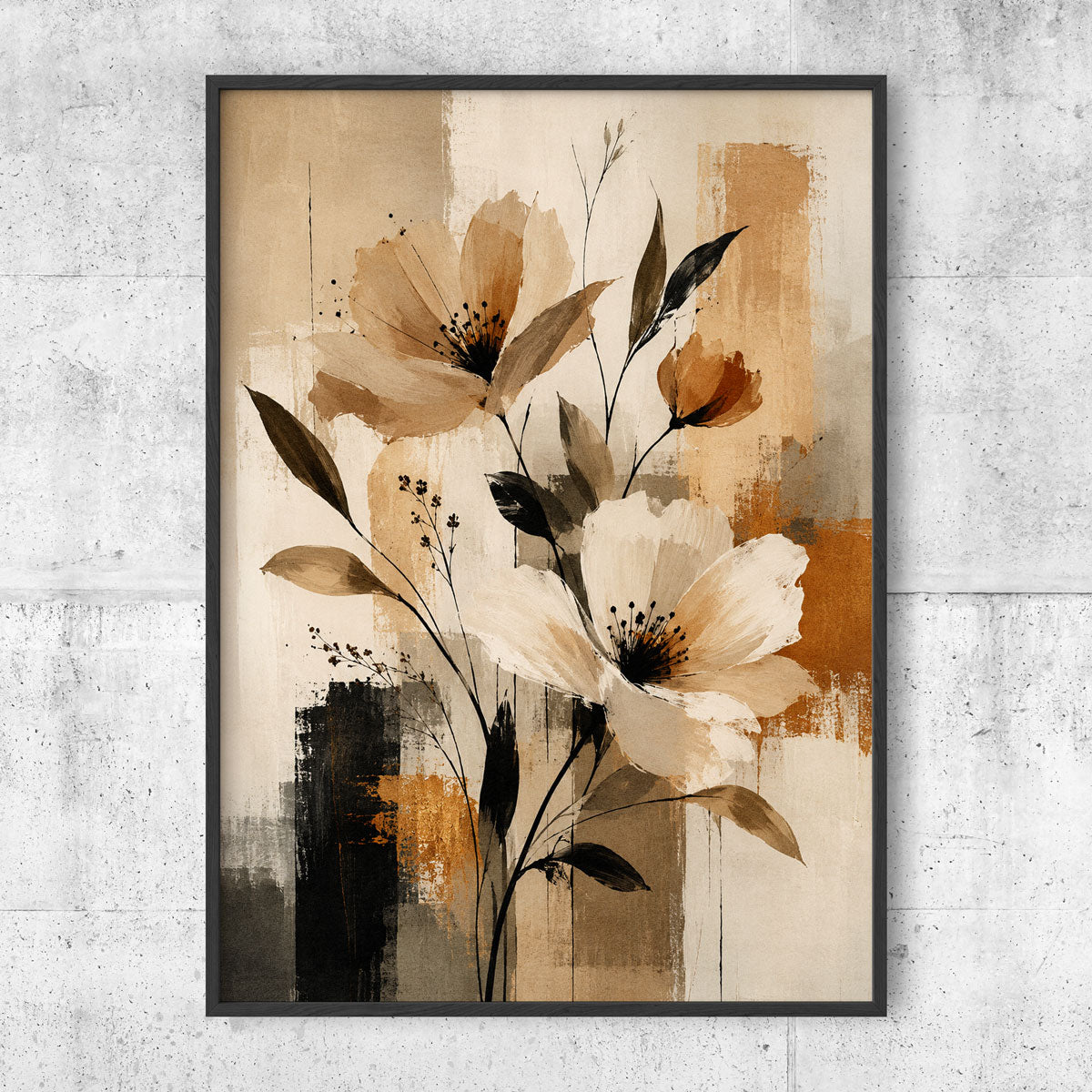 Abstrakta Blommor – Jordnära Harmoni
