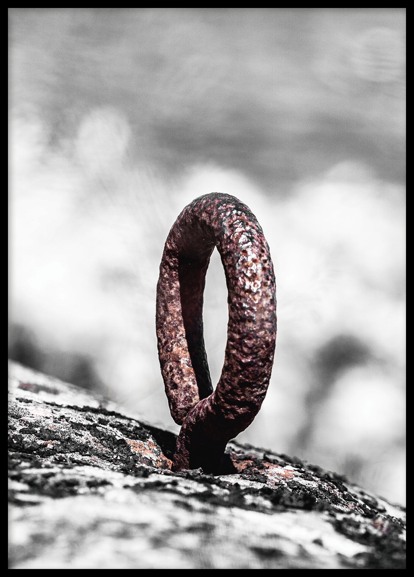 Iron mooring by the sea