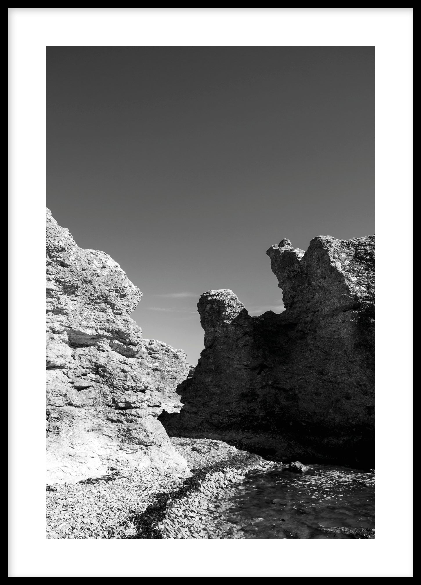 Raukar black and white Gotland poster